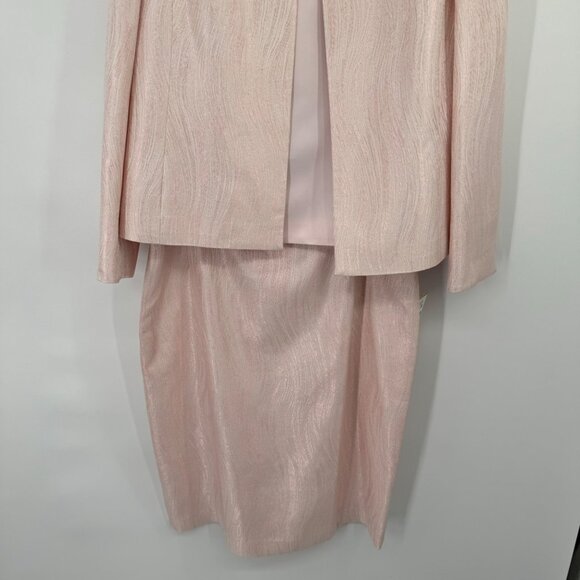 Kasper Women's 3PC Pink Skirt Suit jacket tank sparkle size 14 petite new $250 - Picture 6 of 13